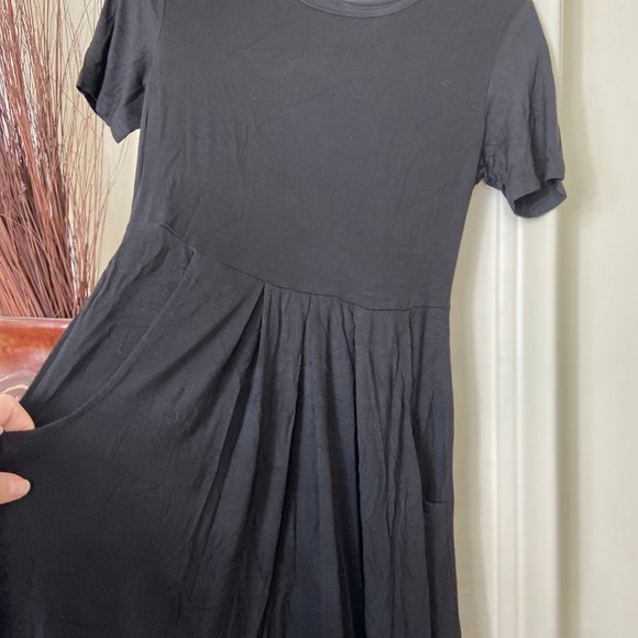 NWT DouBCQ Black T-Shirt Swing Flowy with Pockets Casual Dress Small - Picture 2 of 12